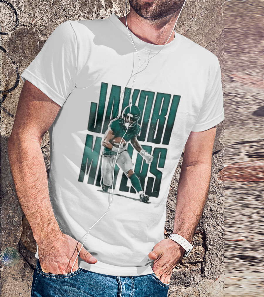 Jakobi Meyers Football Player Carrying Ball Distressed T-Shirt