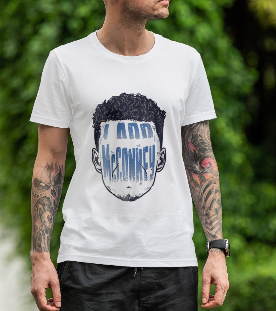 Ladd McConkey Curly Hair Face T-Shirt