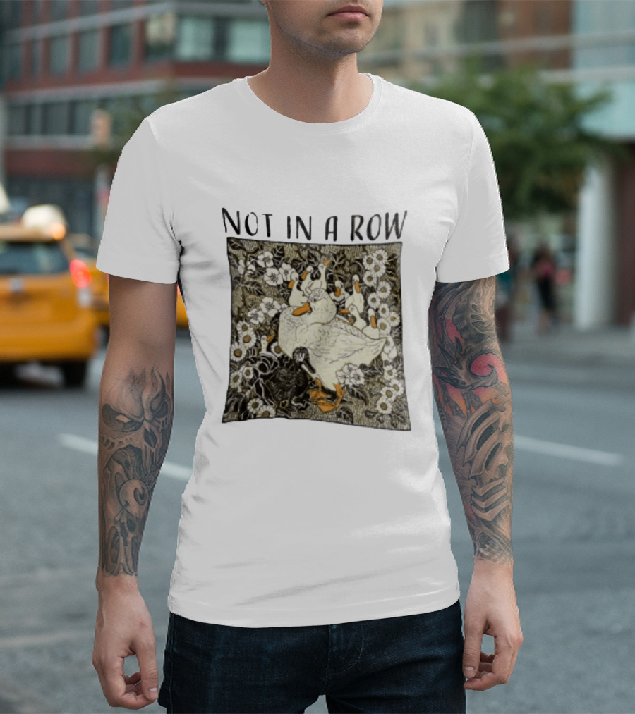 Not In A Row Ducks Floral Pattern Botanical T-Shirt