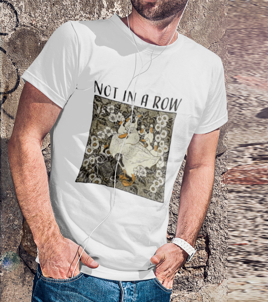 Not In A Row Ducks Floral Pattern Botanical T-Shirt