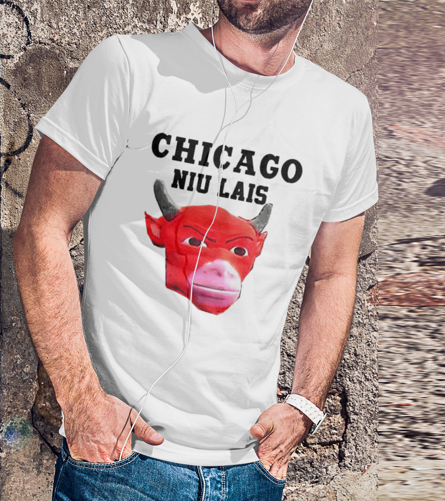 Chicago Bulls Niu Lais Red Bull Head T-Shirt