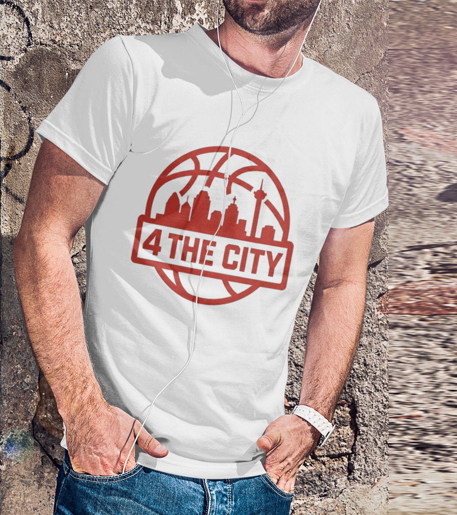 Kingston Flemings Basketball City Skyline 4 The City T-Shirt