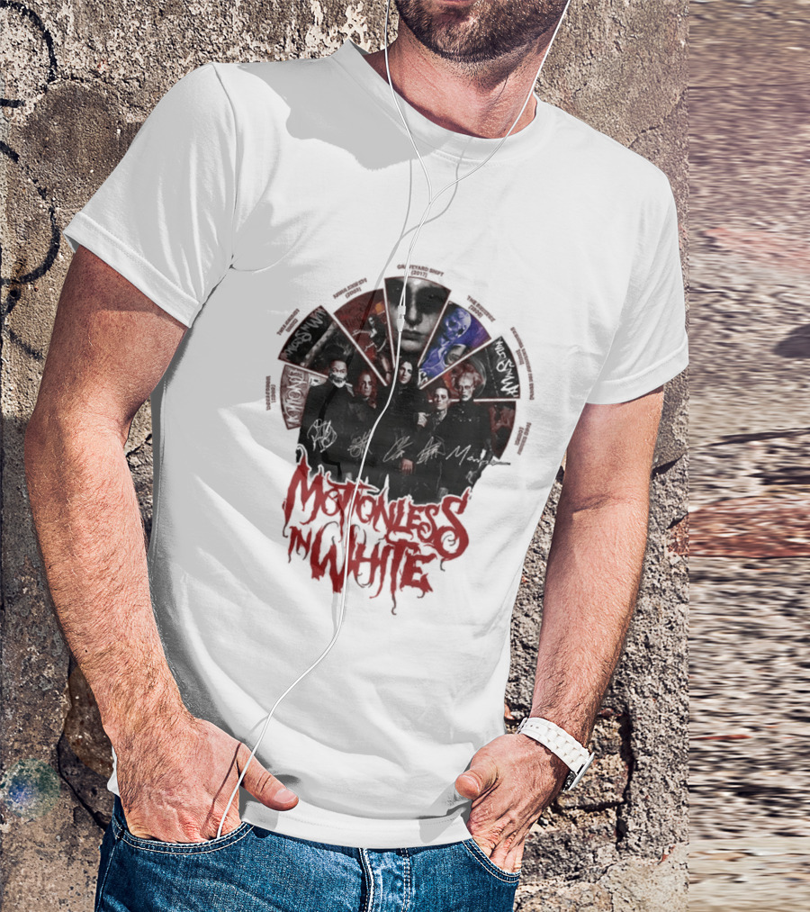 Motionless In White Band Album Art Collage Wheel T-Shirt
