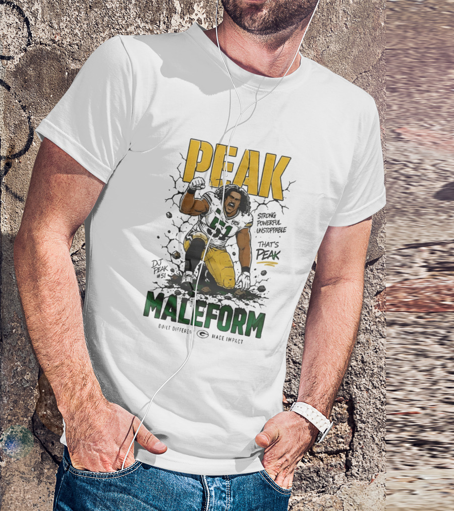 Peak Maleform Green Bay Packers #61 Strong Powerful Unstoppable T-Shirt