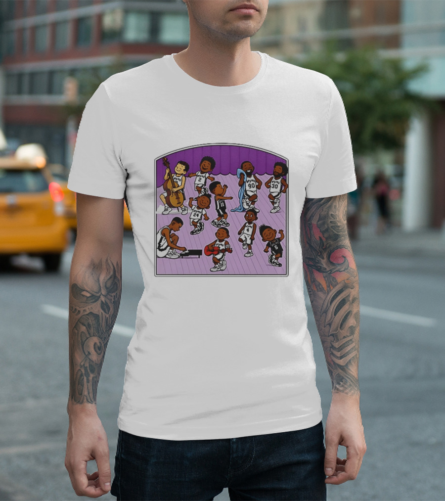 San Antonio Spurs Cartoon Players Music Band Comedy T-Shirt