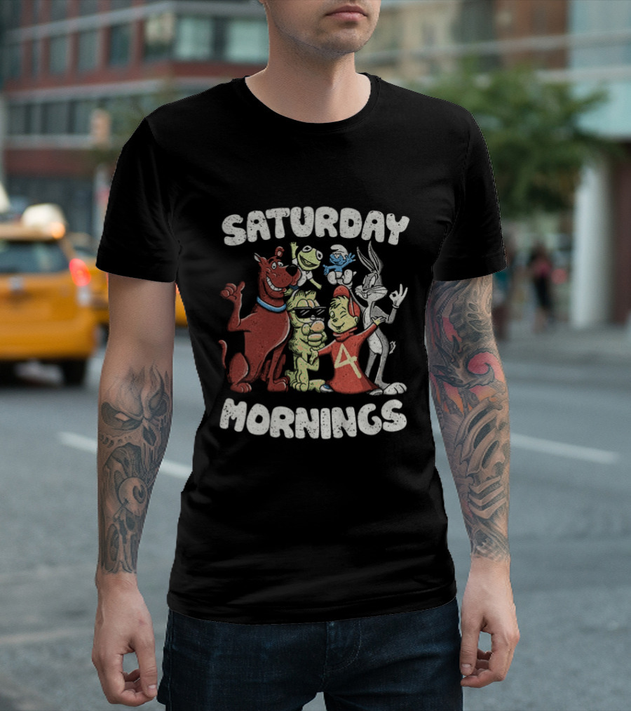 Saturday Mornings With Classic Cartoon Characters T-Shirt