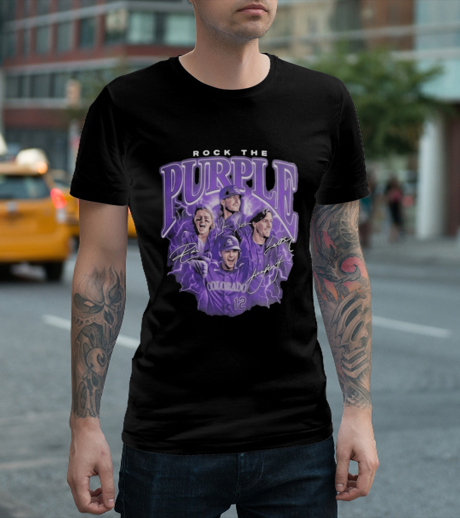Colorado Rockies Rock The Purple 2026 Team Signatures T-Shirt