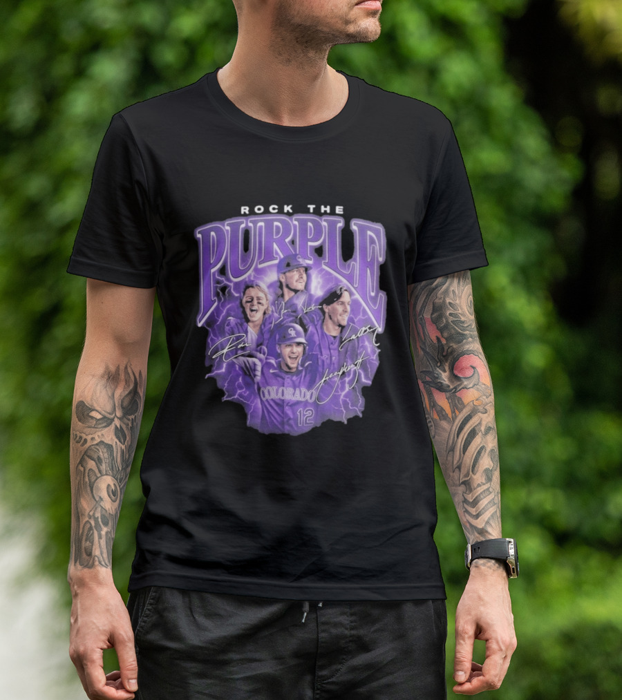 Colorado Rockies Rock The Purple 2026 Team Signatures T-Shirt