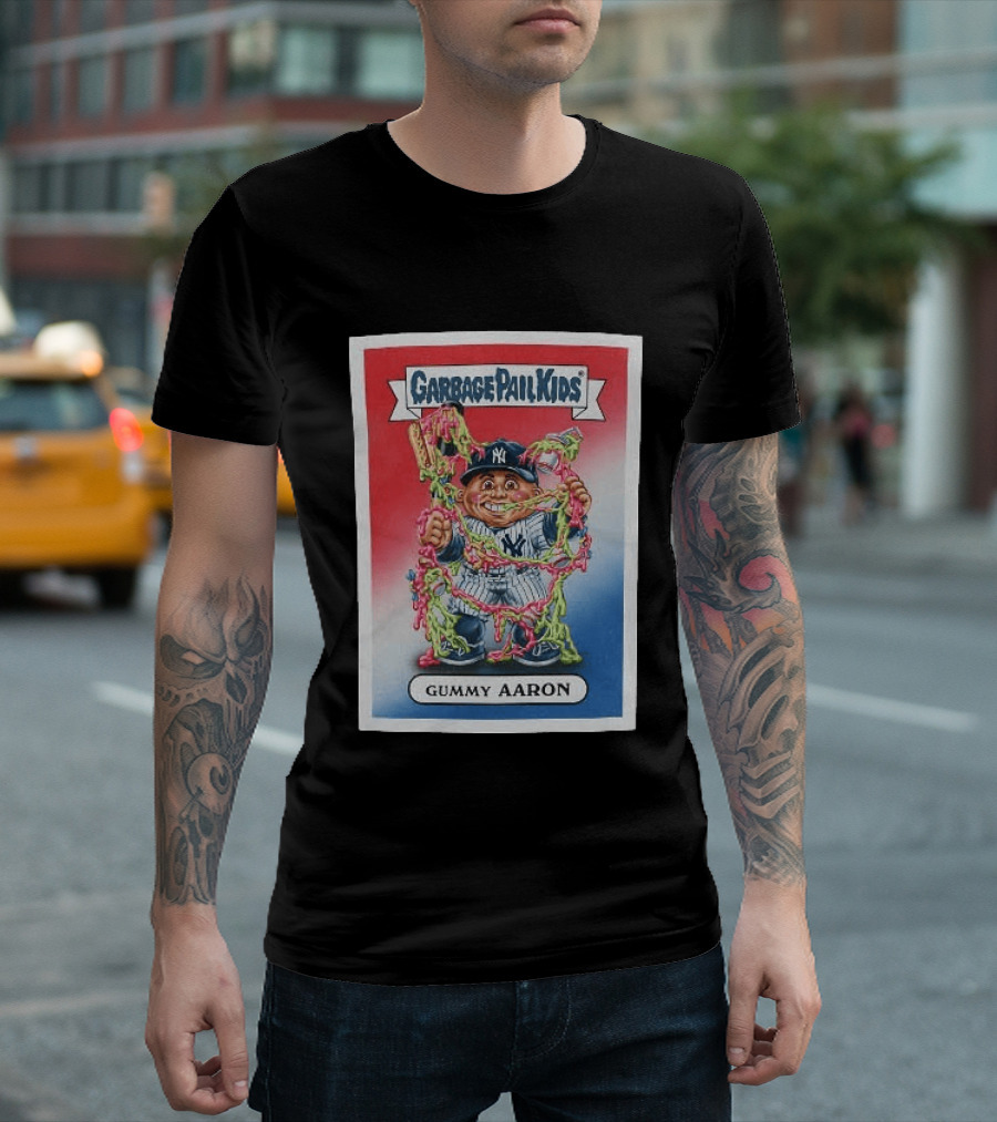 Garbage Pail Kids New York Yankees Gummy Aaron MLB Collaboration T-Shirt