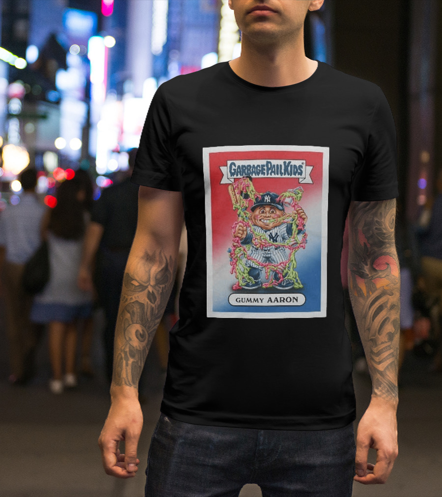 Garbage Pail Kids New York Yankees Gummy Aaron MLB Collaboration T-Shirt