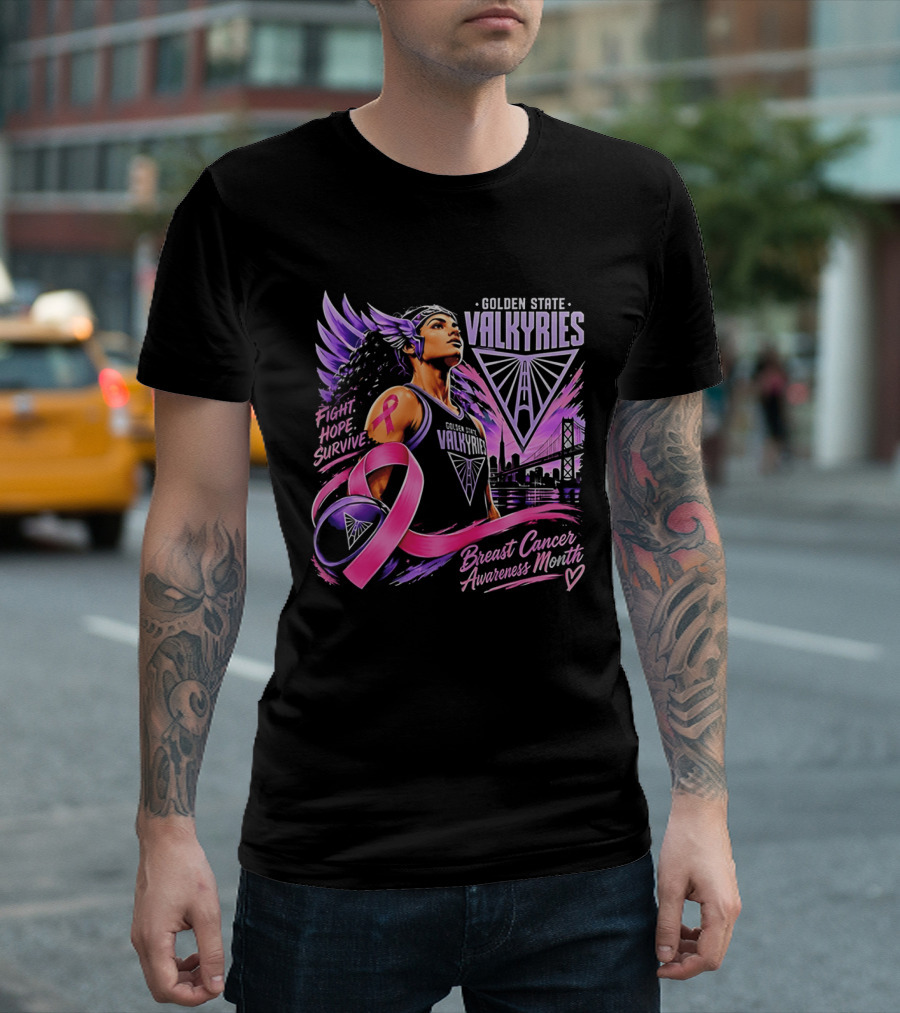 Golden State Valkyries Fight Hope Survive Breast Cancer Awareness Month T-Shirt