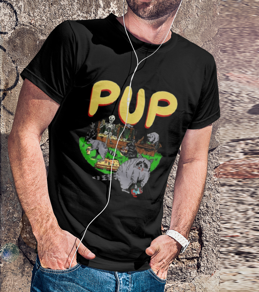 Pup The Band Racoon 2026 Tour Toronto ON Canada Pop Up Festive Skeleton Party T-Shirt