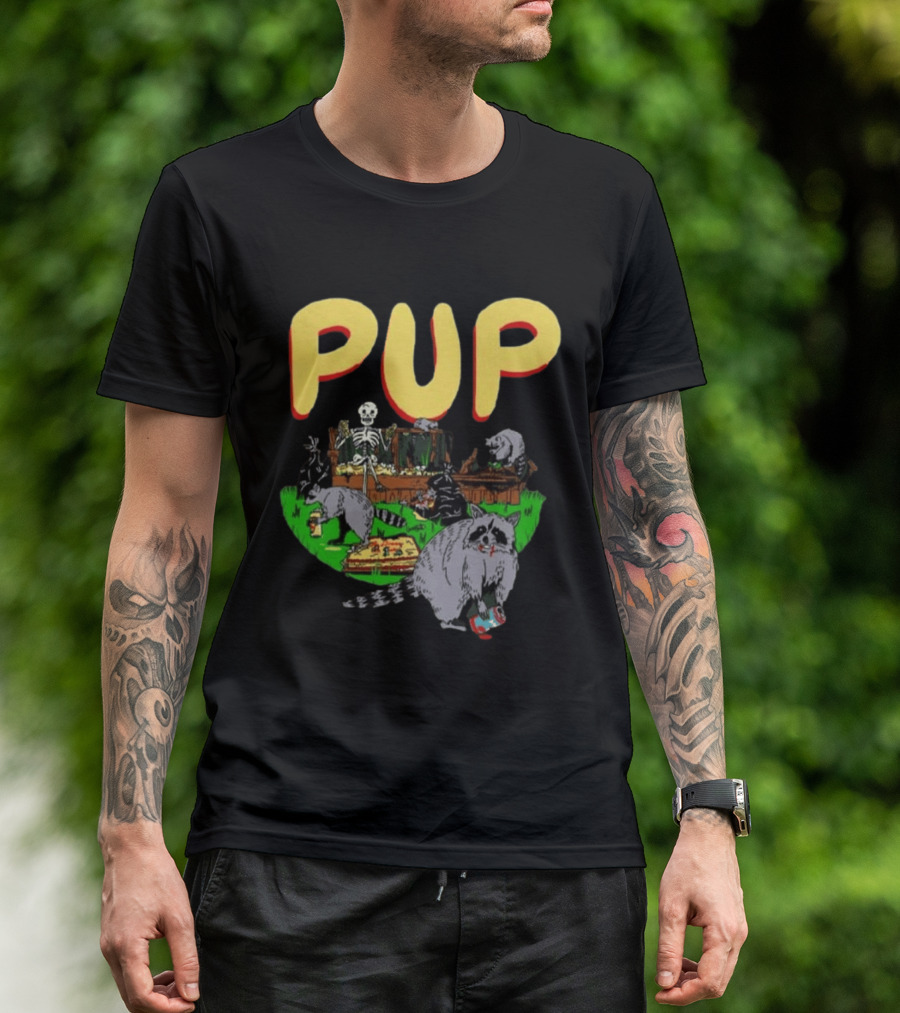 Pup The Band Racoon 2026 Tour Toronto ON Canada Pop Up Festive Skeleton Party T-Shirt