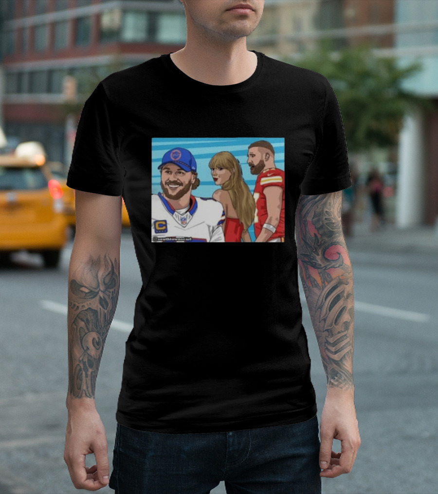 Josh Allen And Taylor With Kelce Stu McCallister सेटअप T-Shirt