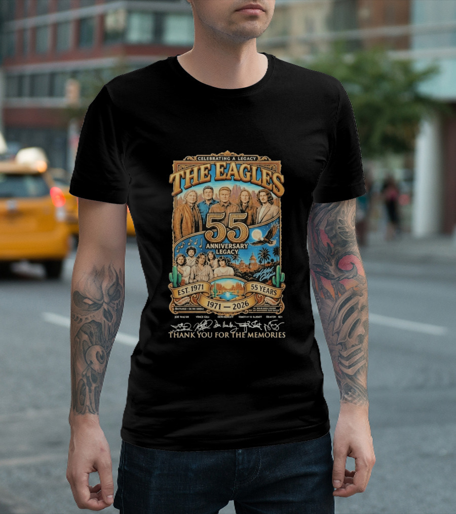 Celebrating A Legacy The Eagles 55 Anniversary 1971 2026 Thank You For The Memories T-Shirt
