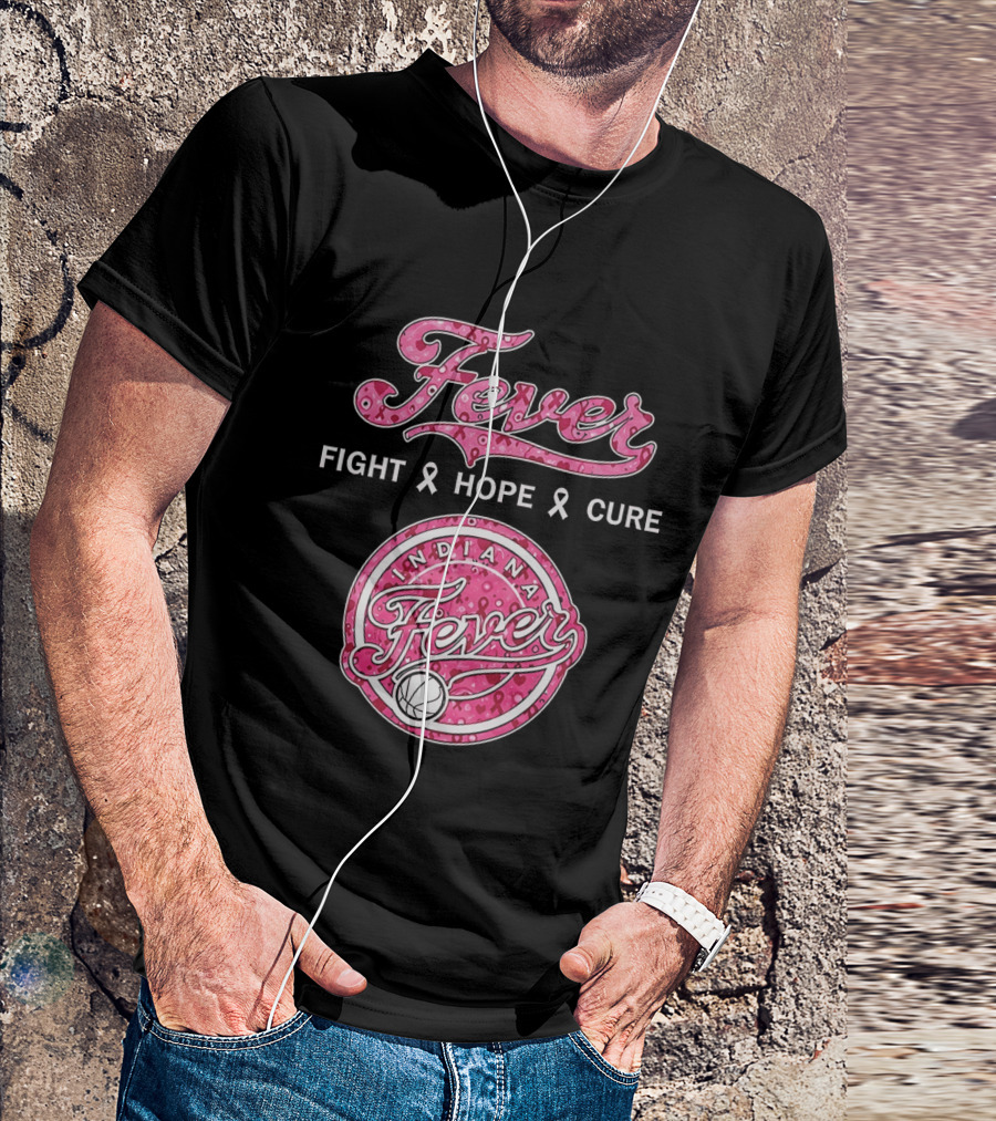 Indiana Fever Fight Hope Cure Breast Cancer Awareness Ribbon Fever 2026 T-Shirt