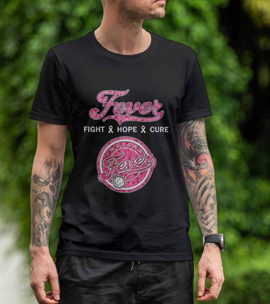 Indiana Fever Fight Hope Cure Breast Cancer Awareness Ribbon Fever 2026 T-Shirt