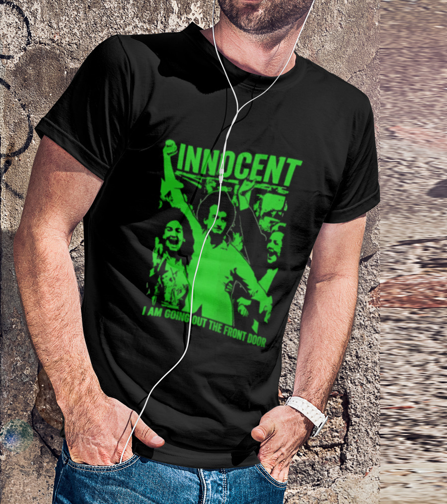 Innocent I Am Going Out The Front Door Retro Style People In Motion T-Shirt