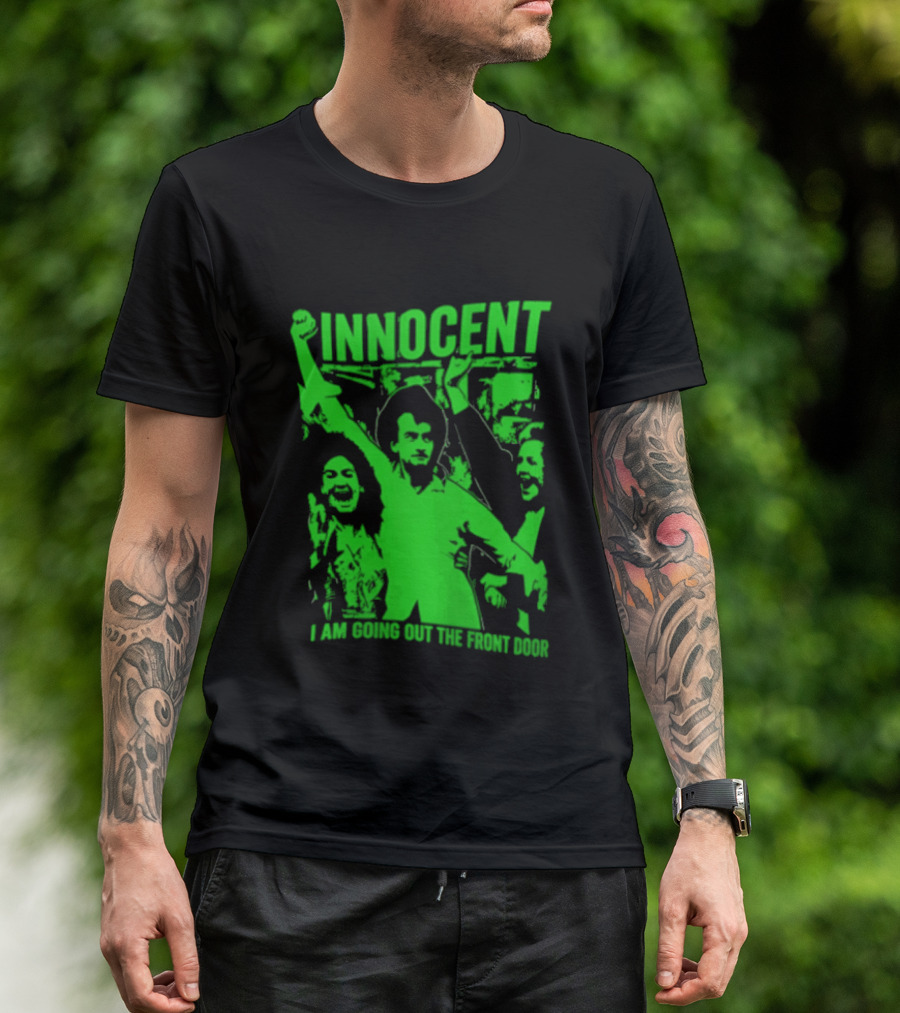 Innocent I Am Going Out The Front Door Retro Style People In Motion T-Shirt