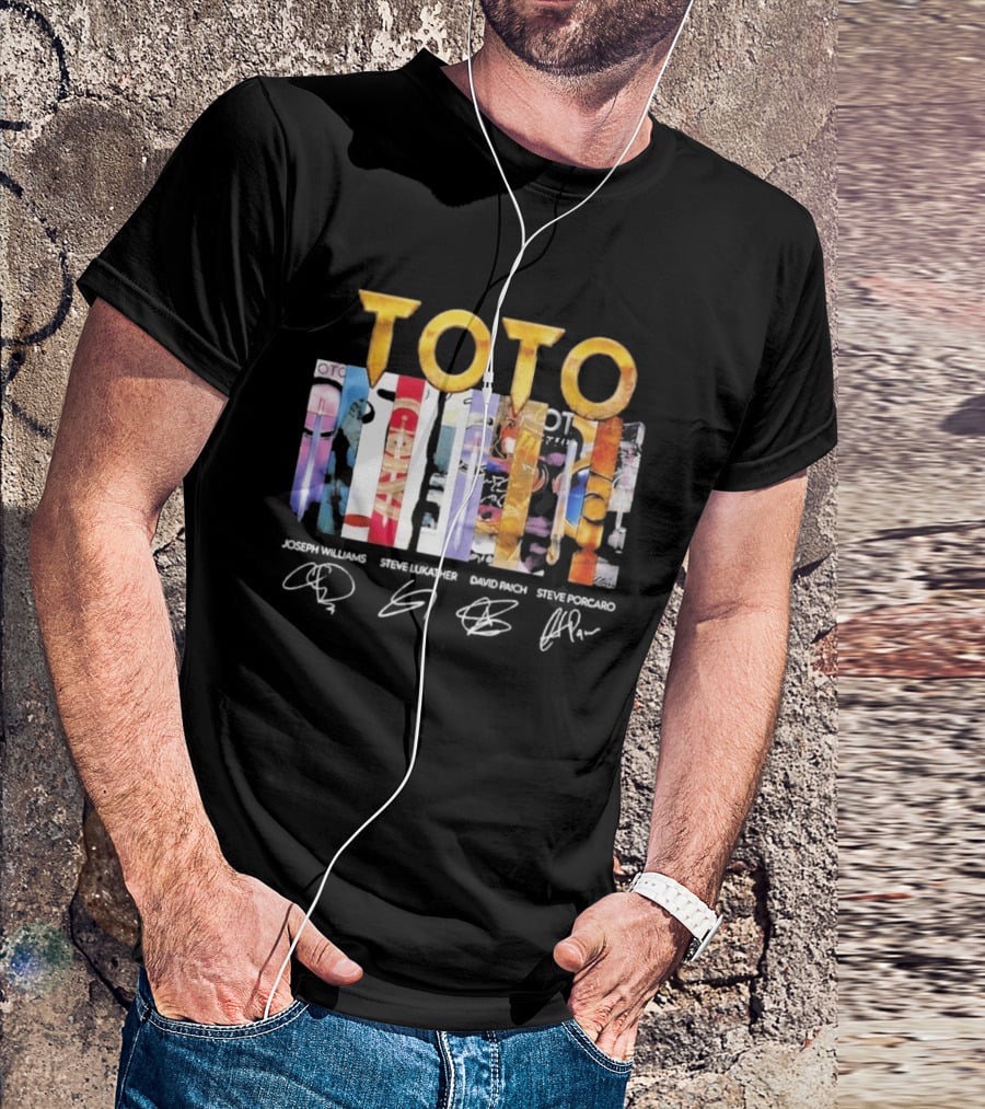 TOTO Band Discography Joseph Williams Steve Lukather David Paich Steve Porcaro Signatures Rock T-Shirt