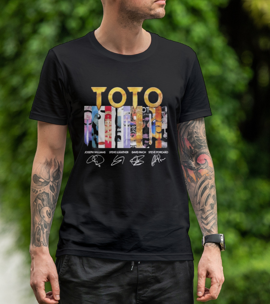 TOTO Band Discography Joseph Williams Steve Lukather David Paich Steve Porcaro Signatures Rock T-Shirt