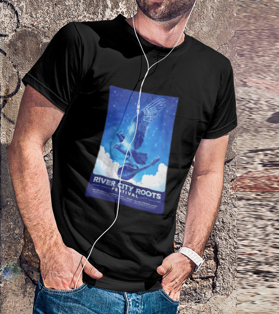 River City Roots Festival 2026 Missoula MT 20th Annual Event Bird And Mandolin T-Shirt