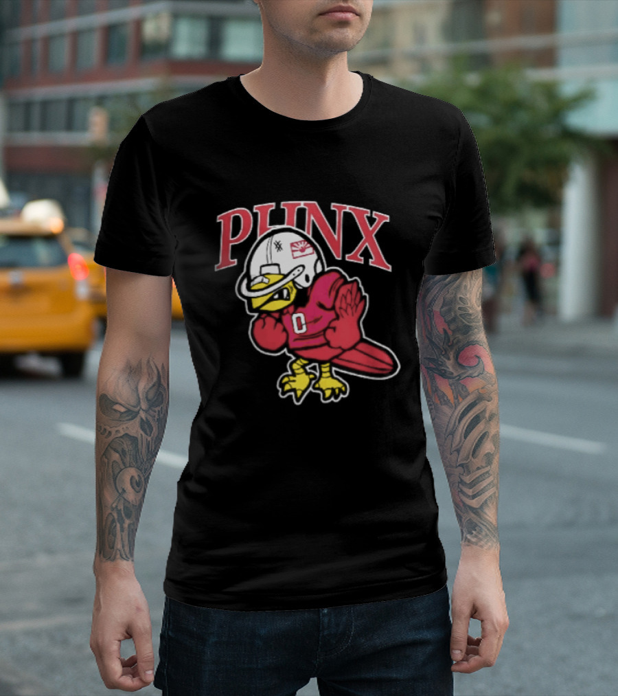 PHNX Cartoon Bird Football Helmet Jersey Arizona Cardinals T-Shirt