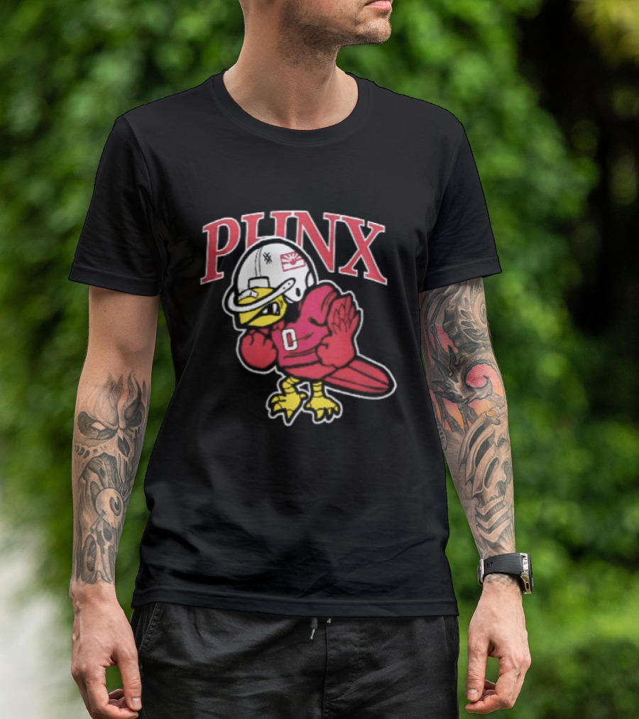 PHNX Cartoon Bird Football Helmet Jersey Arizona Cardinals T-Shirt