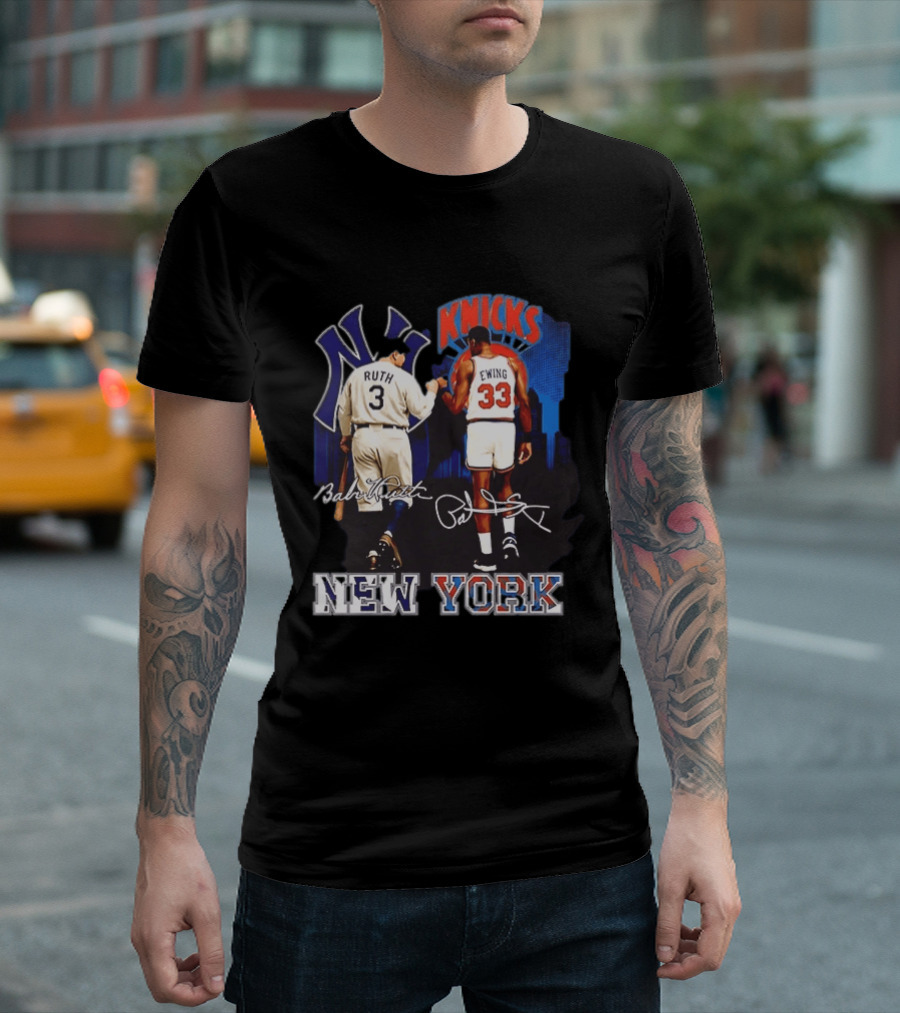 New York Ruth Ewing Yankees Knicks Legends T-Shirt