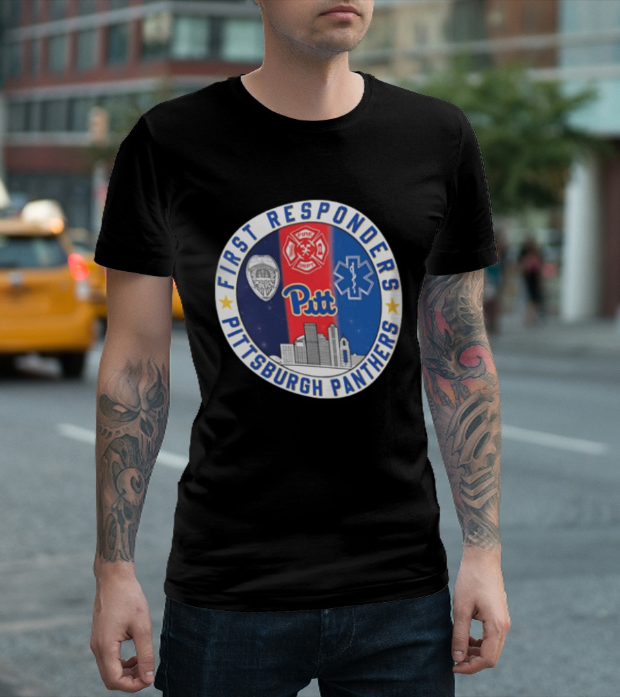 First Responders Tribute Pittsburgh Panthers Pitt Fire Police EMS Heroes T-Shirt