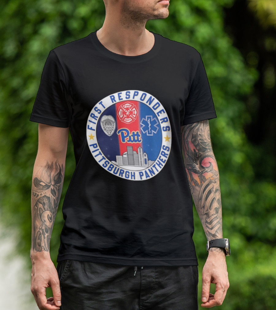 First Responders Tribute Pittsburgh Panthers Pitt Fire Police EMS Heroes T-Shirt