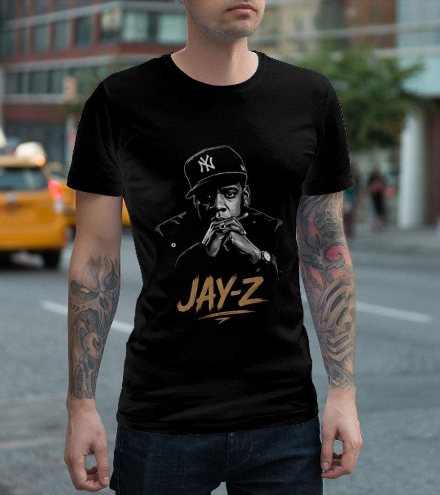 Jay Z Hip Hop Artist Featuring New York Yankees Cap T-Shirt