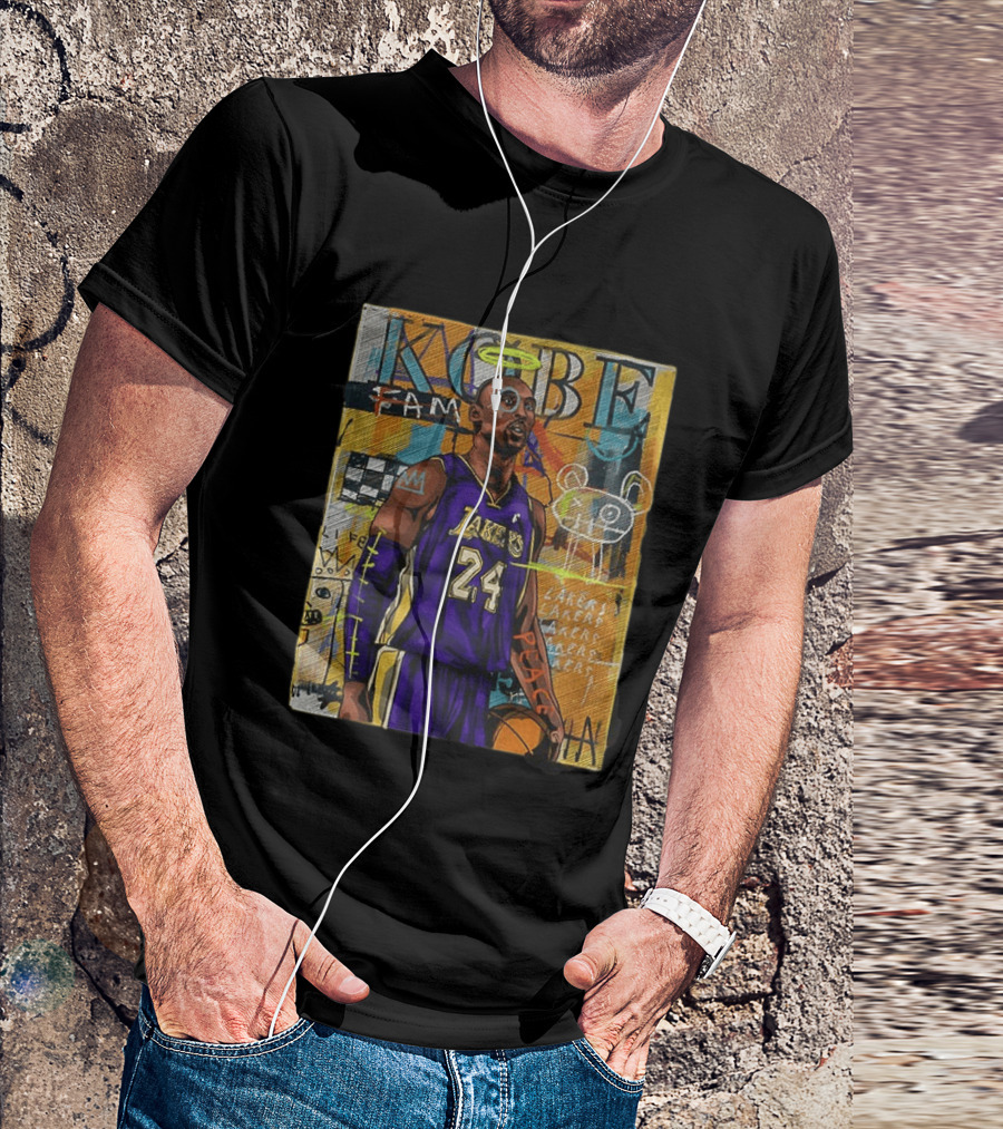 Kobe Bryant Lakers 24 Halo Peace Abstract Graffiti T-Shirt