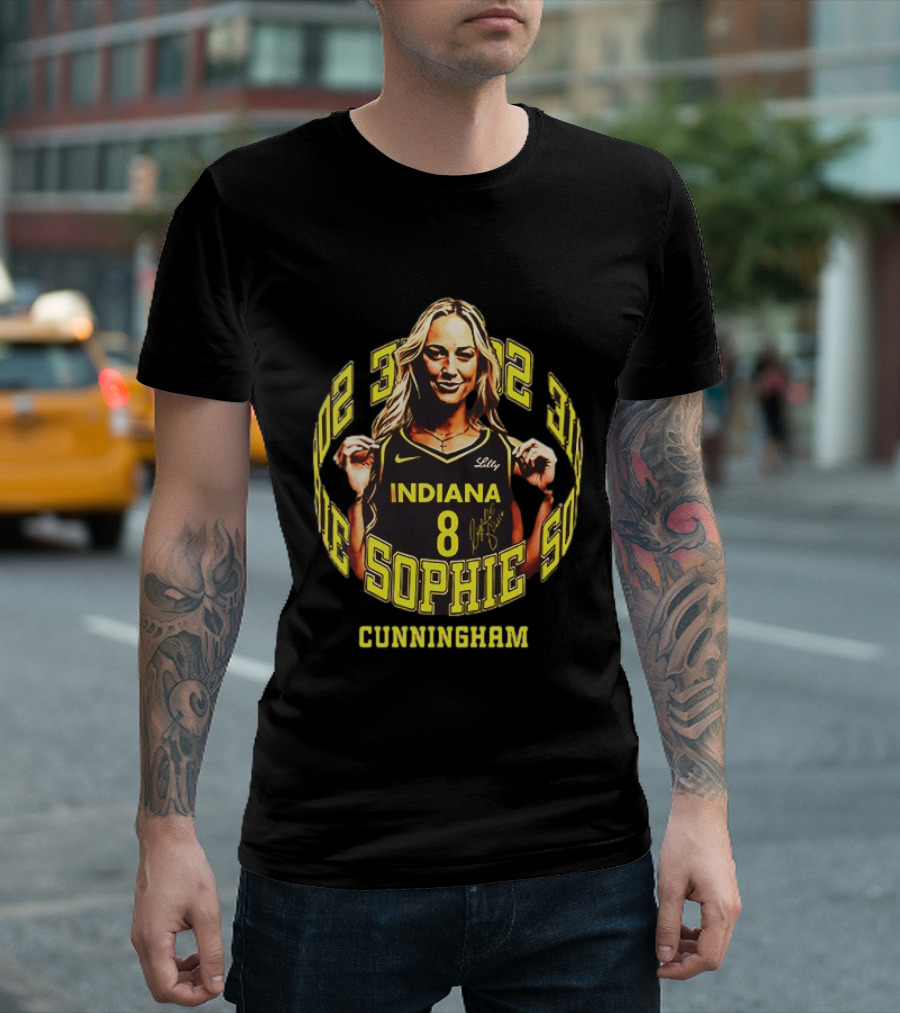 Sophie Cunningham Indiana 8 Basketball Player Signature T-Shirt
