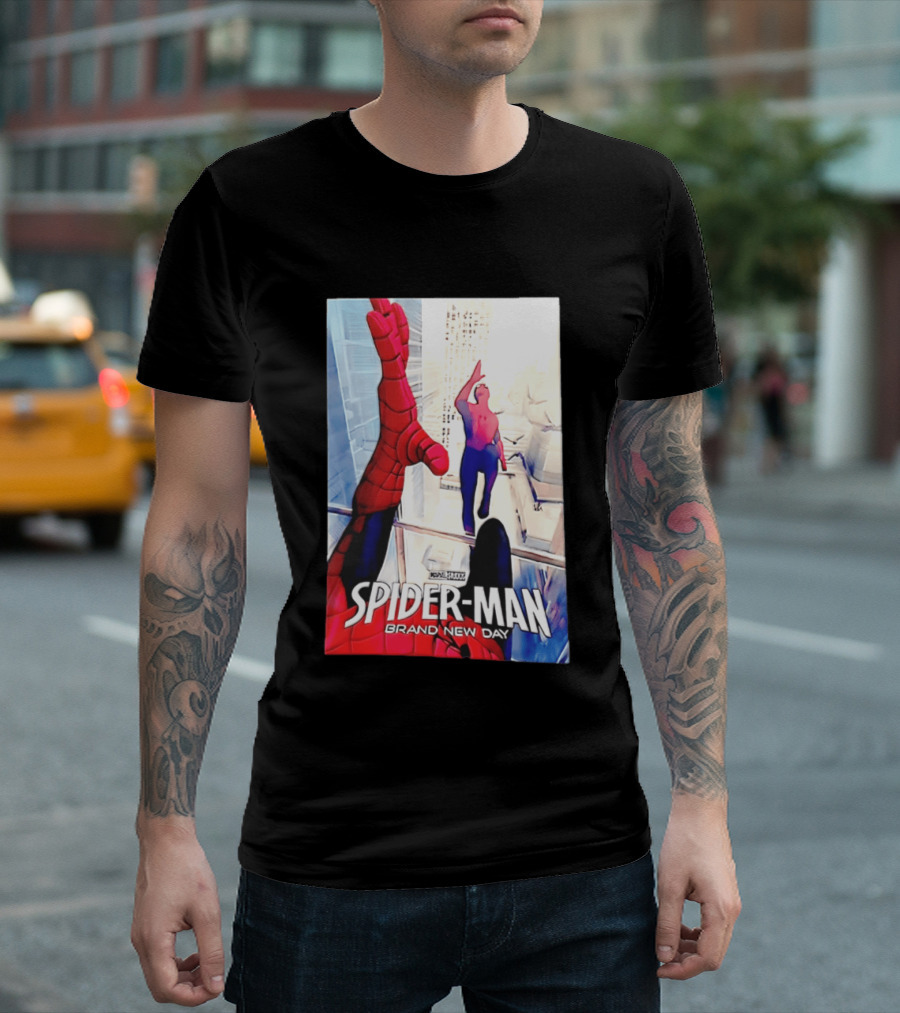 Marvel Spider Man Brand New Day High Five Scene T-Shirt