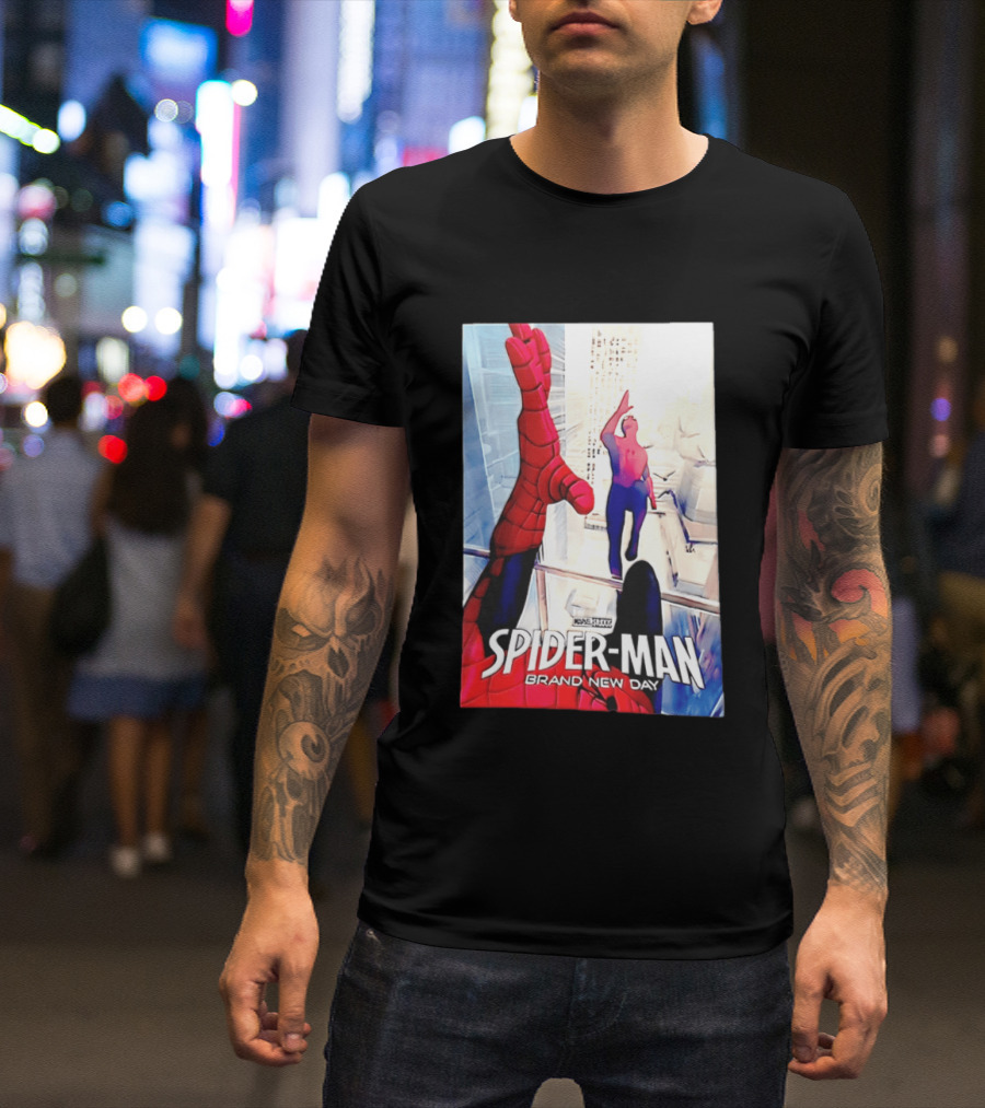 Marvel Spider Man Brand New Day High Five Scene T-Shirt