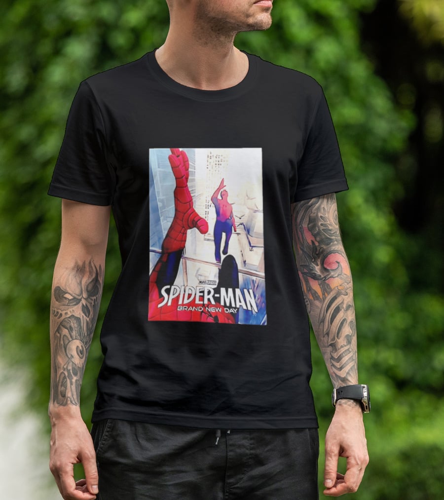 Marvel Spider Man Brand New Day High Five Scene T-Shirt