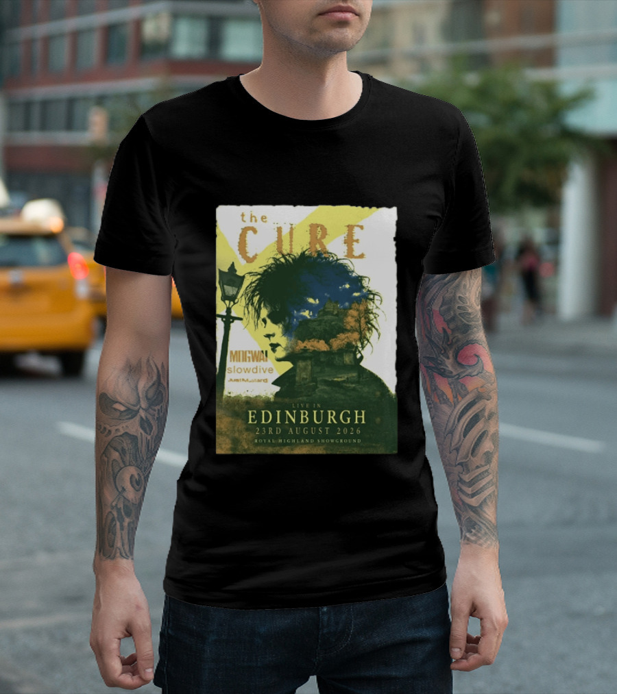 The Cure Live In Edinburgh 2026 Royal Highland Showground August 23rd Mogwai Slowdive Just Mustard T-Shirt