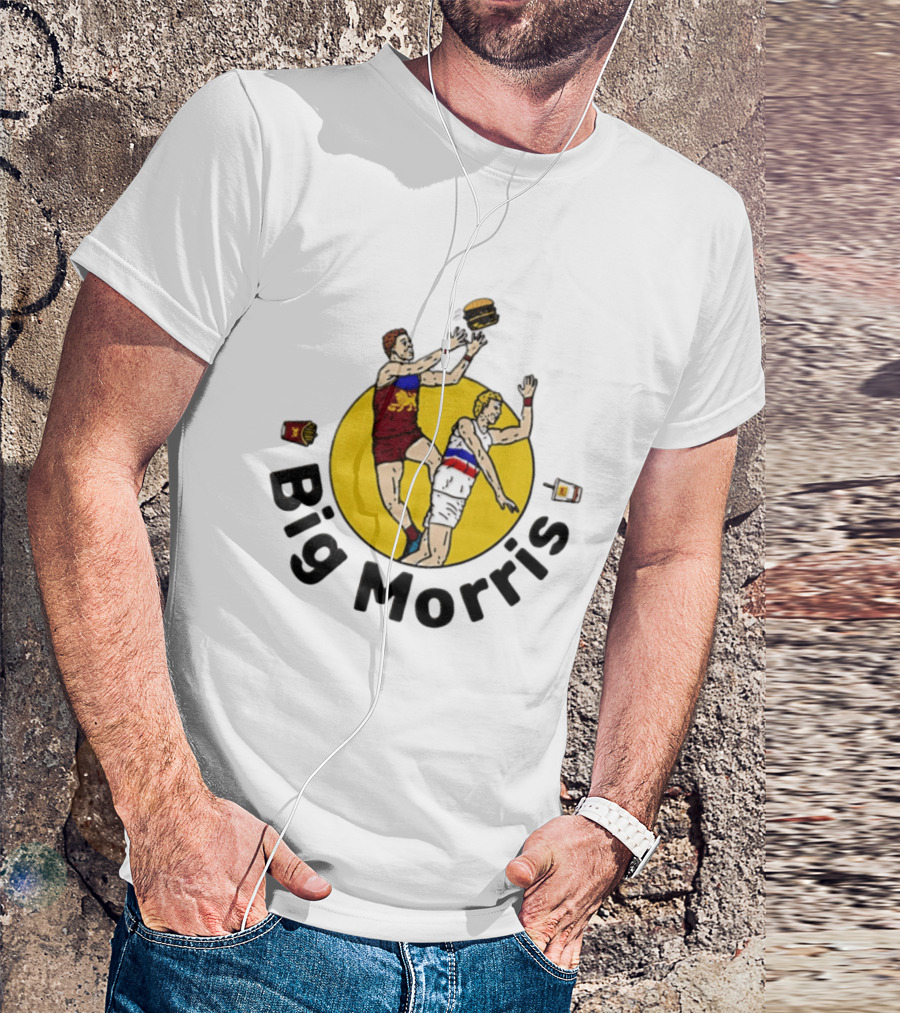 Big Morris Brisbane Lions AFL Australian Rules Football Player Burger Jump T-Shirt
