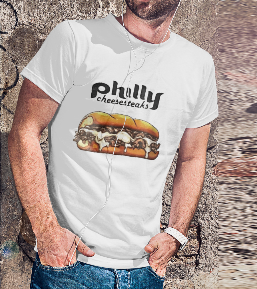 Philly Cheesesteaks Cartoon Beef Hoagie Melted Provolone Sandwich T-Shirt