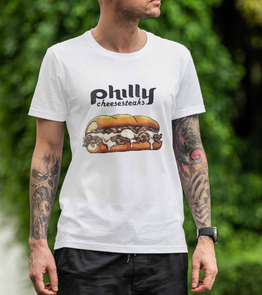 Philly Cheesesteaks Cartoon Beef Hoagie Melted Provolone Sandwich T-Shirt