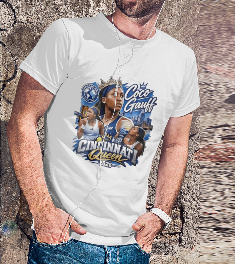 Coco Gauff Cincinnati Queen 2026 Tennis Champion Crowned Skyline T-Shirt