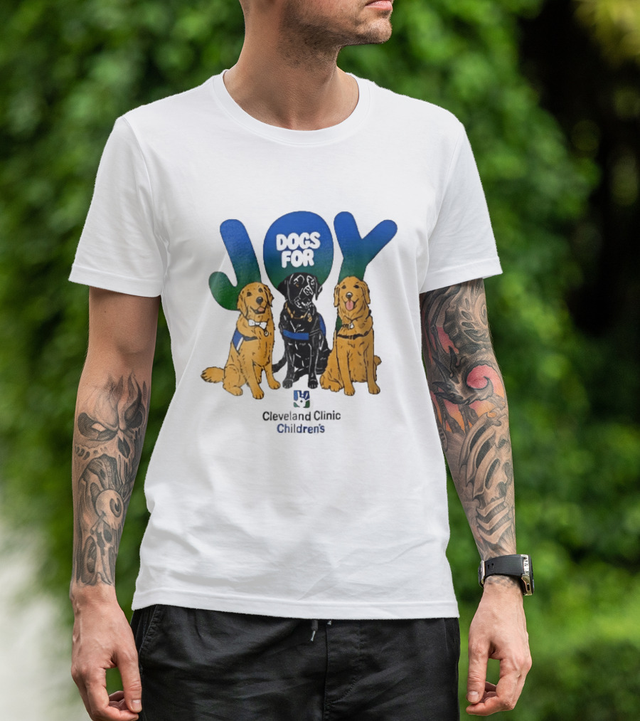 Cleveland Clinic Children's Dogs For Joy Golden Retrievers Black Lab Cartoon T-Shirt