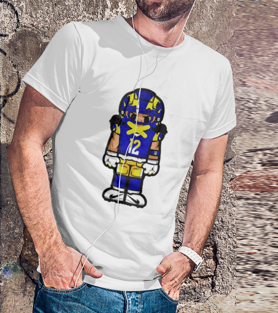 Los Angeles Rams Puka Nacua No 12 Chibi Character Football Player T-Shirt