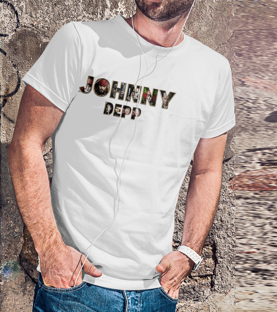 Johnny Depp Iconic Movie Characters Collage T-Shirt