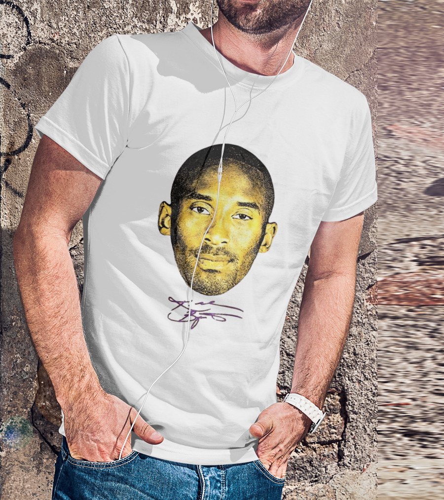 Kobe Bryant Los Angeles Lakers Basketball Legend Face Signature T-Shirt