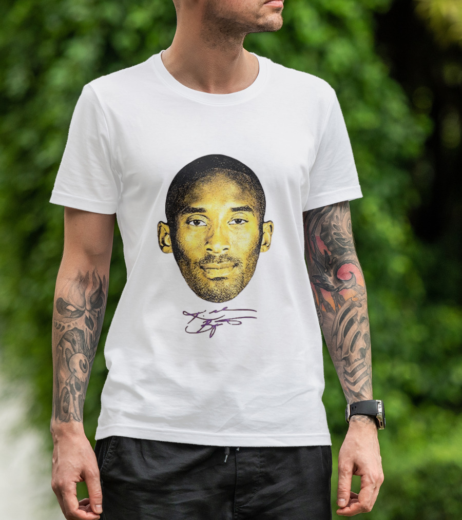 Kobe Bryant Los Angeles Lakers Basketball Legend Face Signature T-Shirt