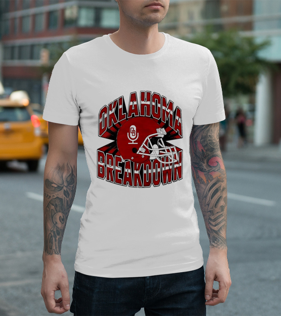 Oklahoma Breakdown Football Helmet OB Podcast T-Shirt