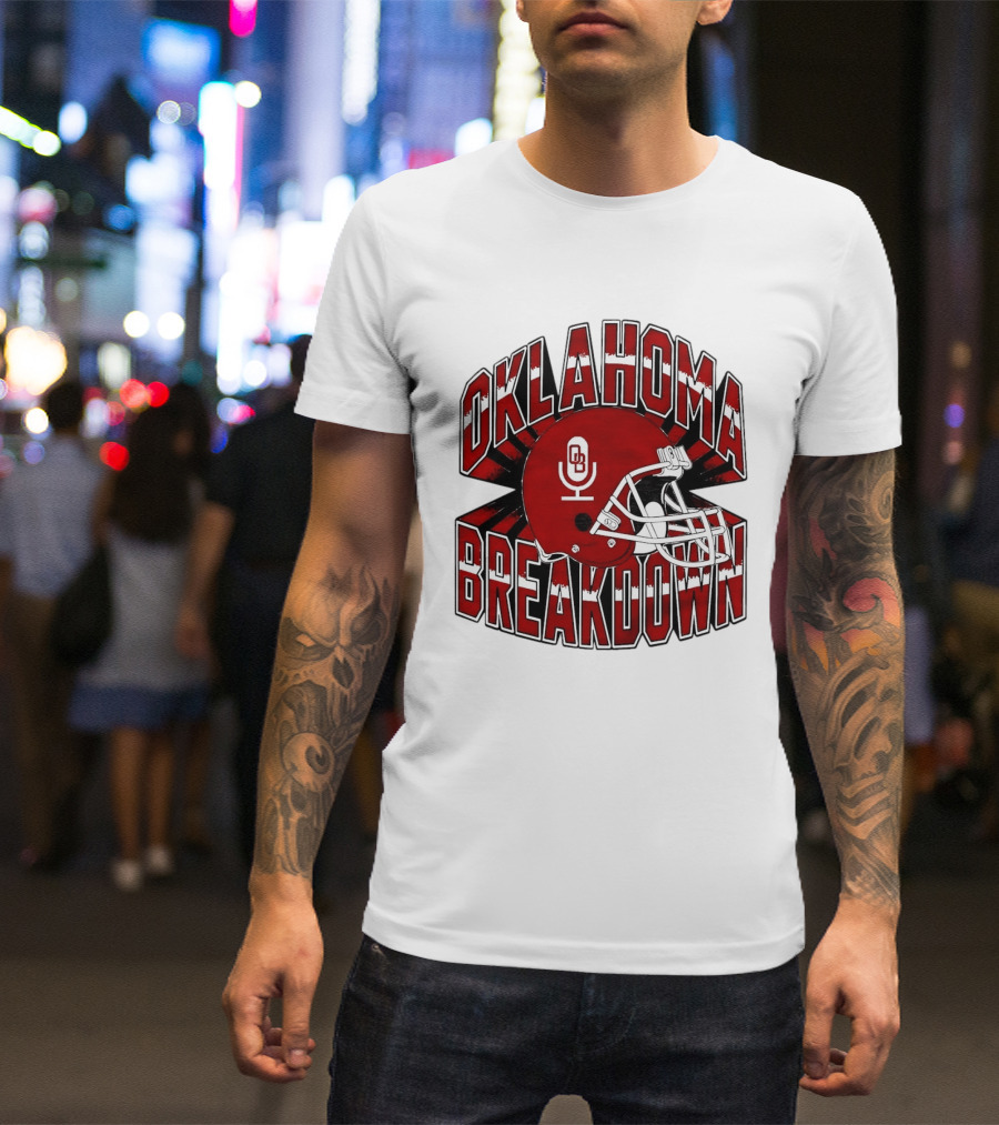 Oklahoma Breakdown Football Helmet OB Podcast T-Shirt