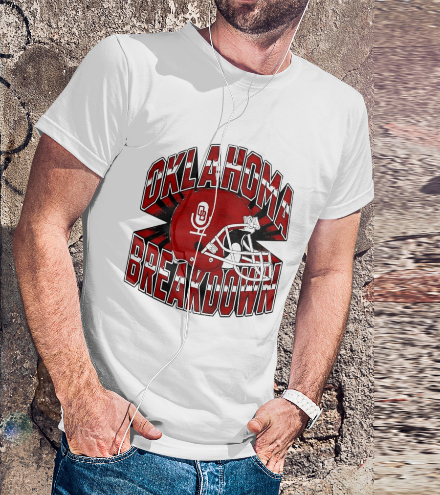 Oklahoma Breakdown Football Helmet OB Podcast T-Shirt